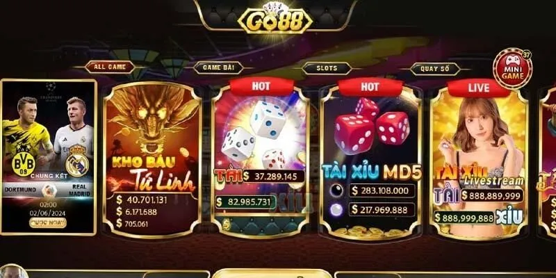 Go88 nổi tiếng như một sân chơi sở hữu kho game đồ sộ